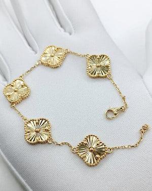 14K Gold Plated Sterling Silver Golden Clover Bracelet