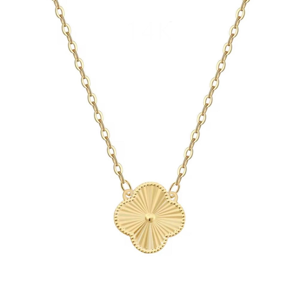 14K Gold Plated Sterling Silver Golden Clover Necklace