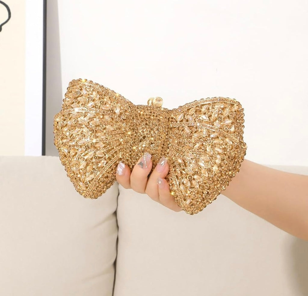 Glamour Bow Rhinestone Clutch