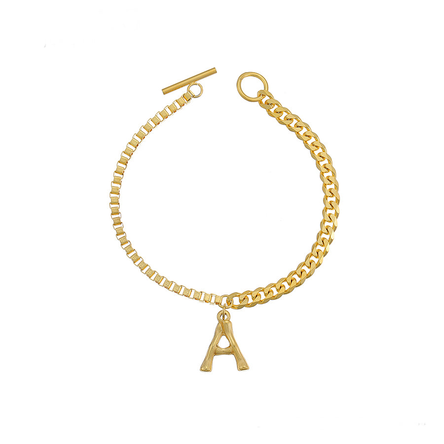 24K Gold Plated Initial A Bracelet