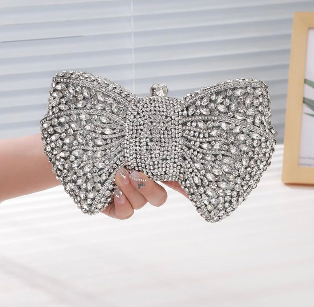 Diamond Bow Chic Clutch