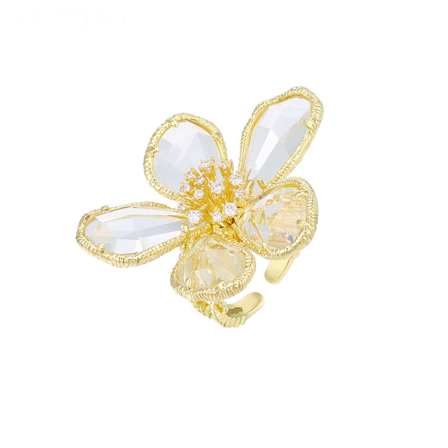 Luxe crystal 14K Gold Plated Flower Bracelet