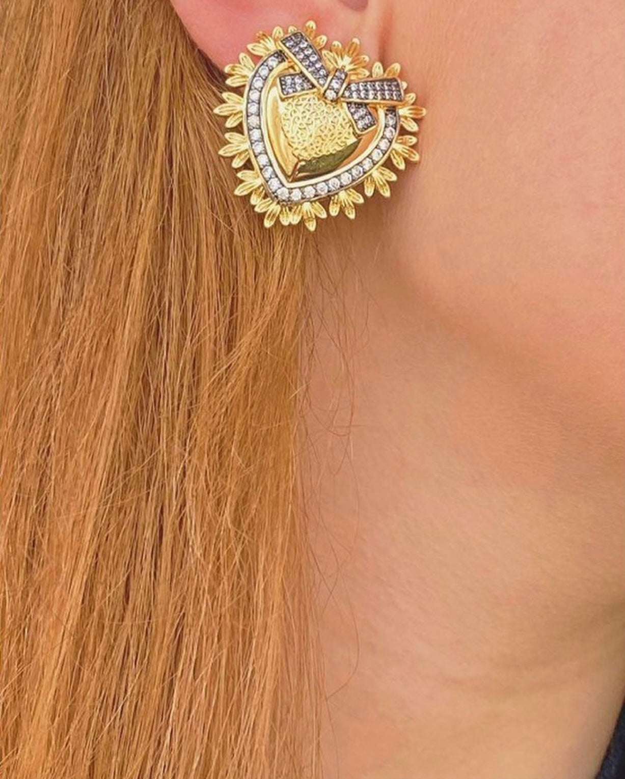 18K Gold Plated Heart Earring
