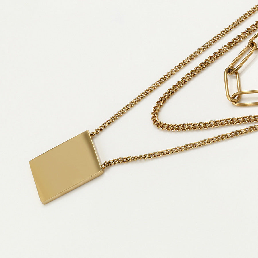 14K Gold Plated Initial A Layered Necklace