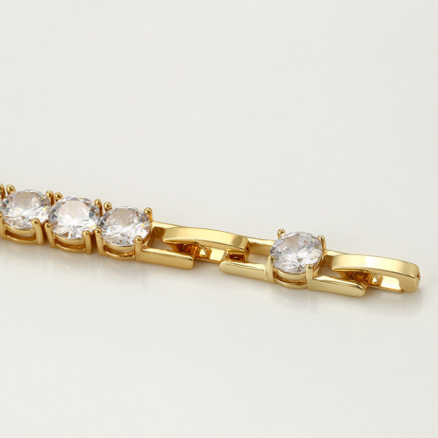 L'or 0.5ct Rose Cut Diamond Bracelet Platinum 24k Gold
