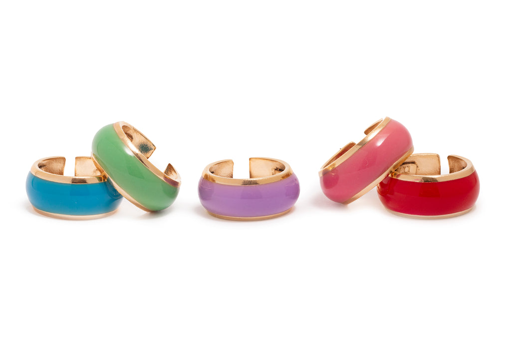 Hand Painted Enamel 18K Gold Plated Colorful Ring