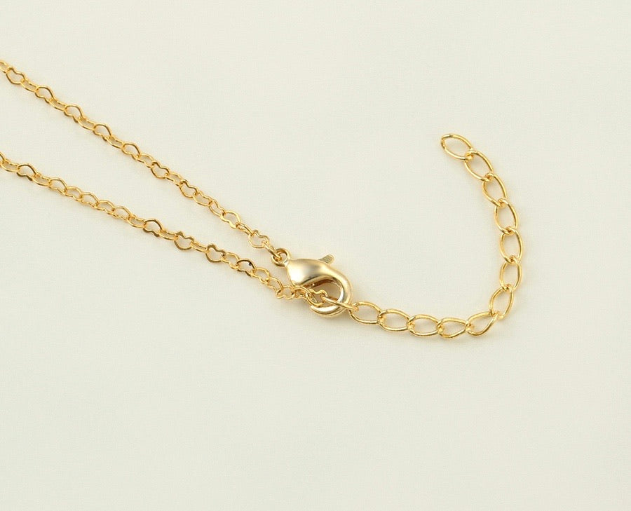 14K Gold Plated Diamond Heart Key Necklace
