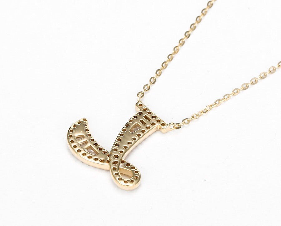 S925 Silver 14K Gold Plated Initial L Necklace