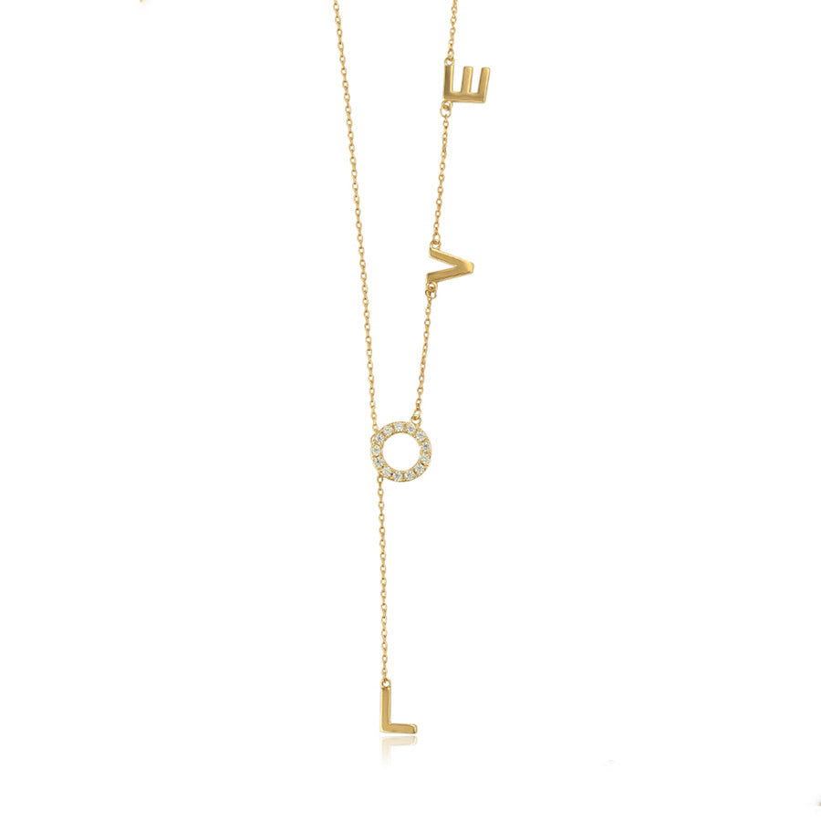 Elegant 14K Gold Plated Love Necklace
