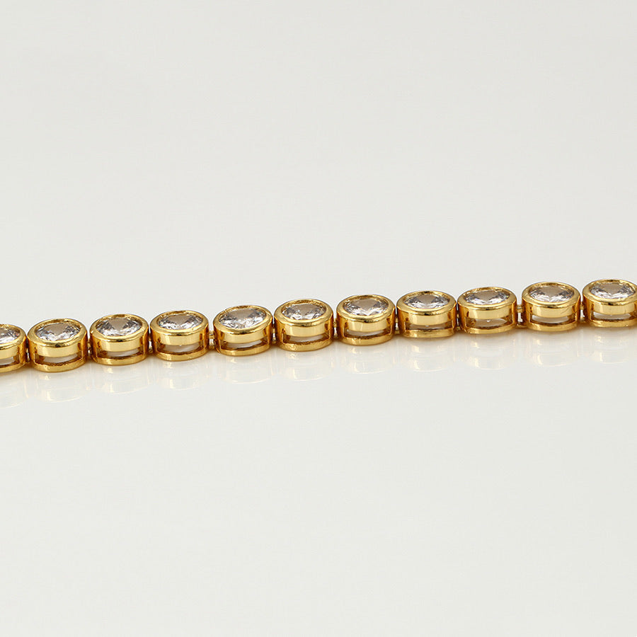 24K Gold Plated Cz Diamond Tennis Bracelet