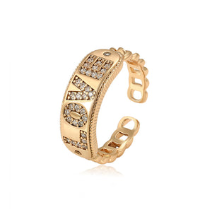 18K Gold Plated CZ Diamond Love Heart Ring