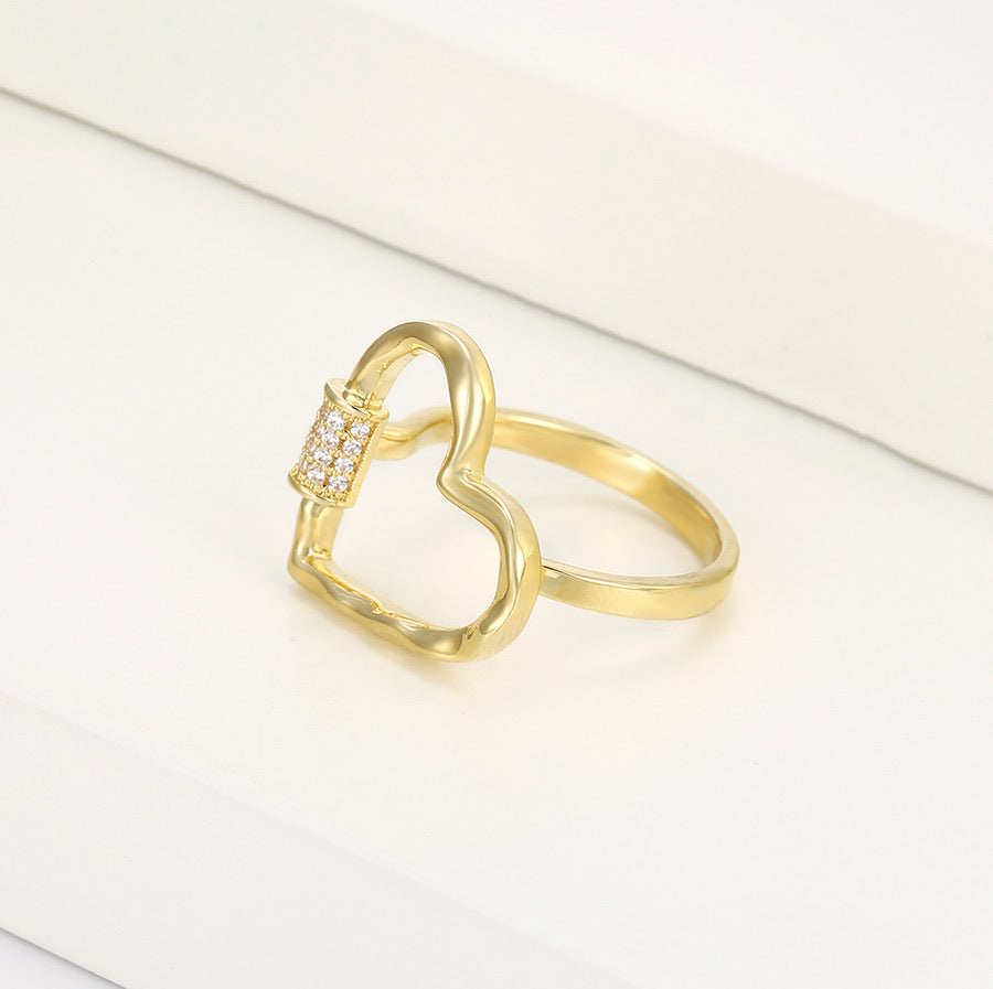 Simple 14K Gold Plated Heart Ring
