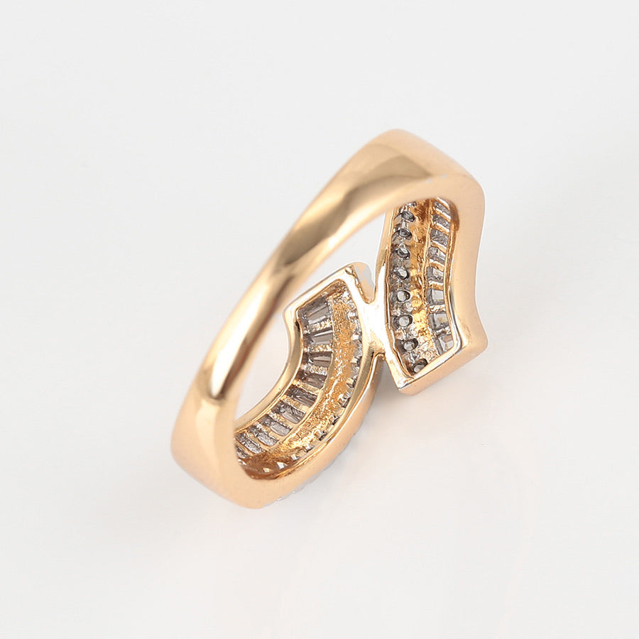 Gold Plated CZ Diamond Multicolor Ring