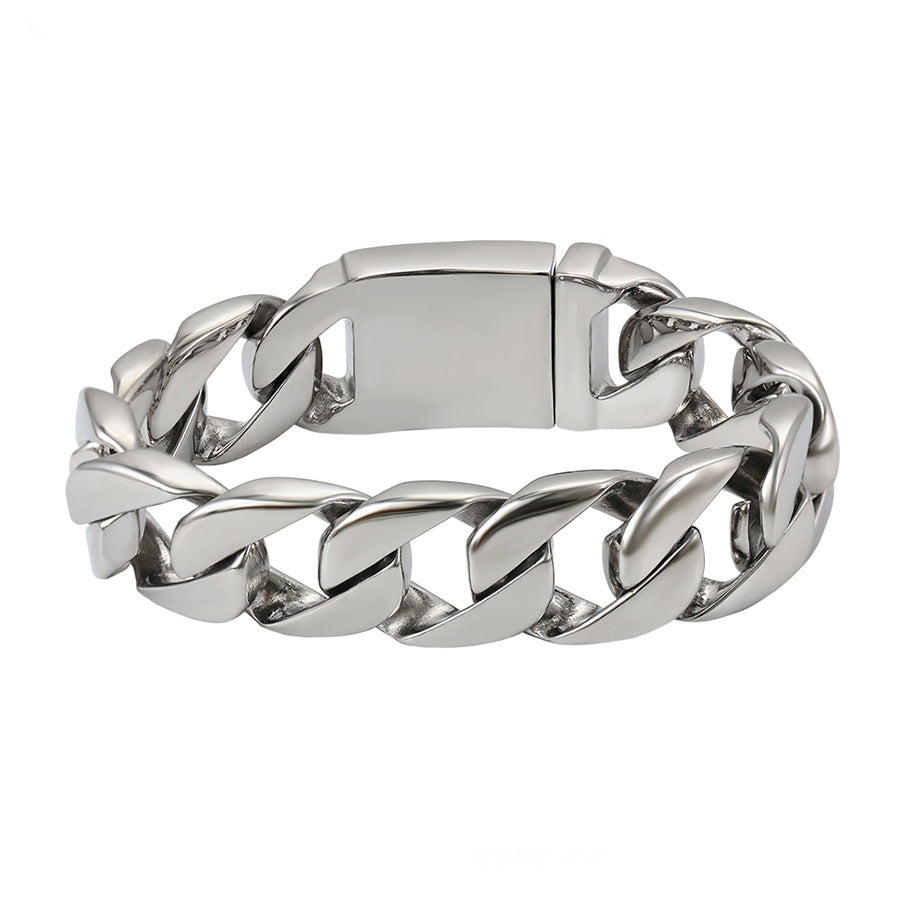 Rhodium Plated Chain Men’s Bracelet