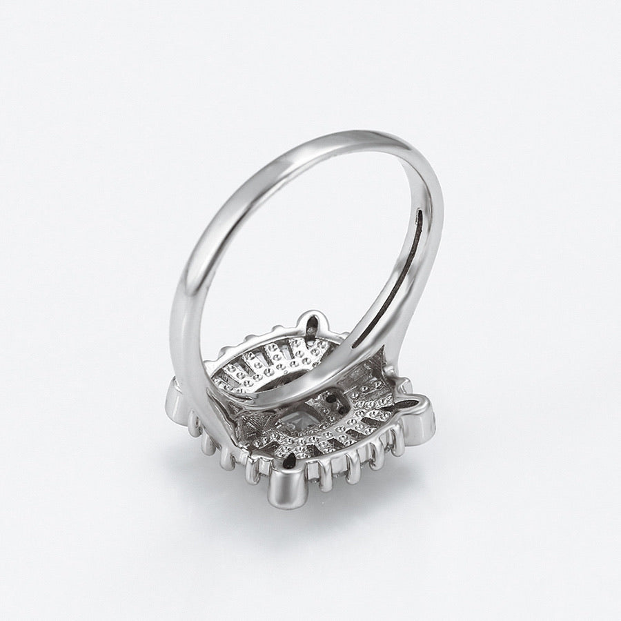 Rhodium Plated CZ Diamond Ring