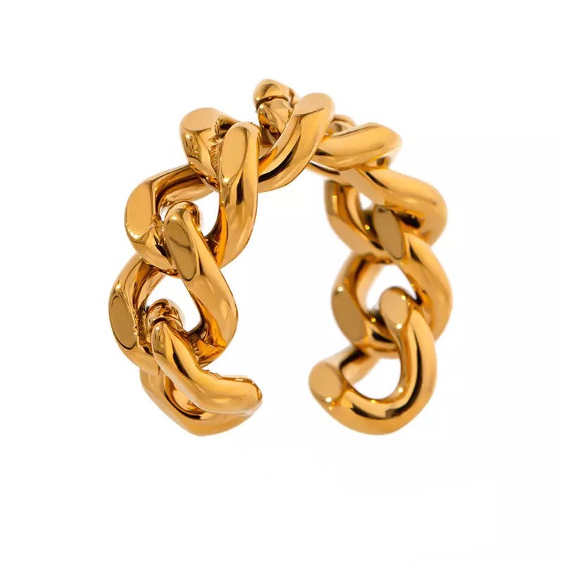 Gold Plated Trendy Chain Opening Ring
