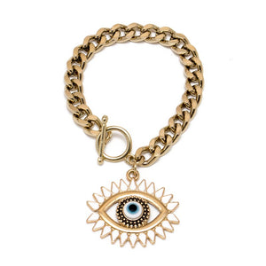 Beautiful Gold plated Eye Chain Bracelet