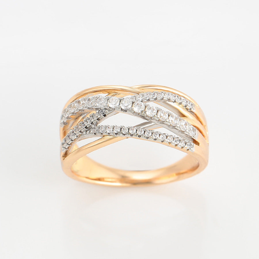 Gold Plated Multicolor Diamond Ring