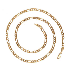 18K Gold Plated 3Mm Figaro Chain Necklace