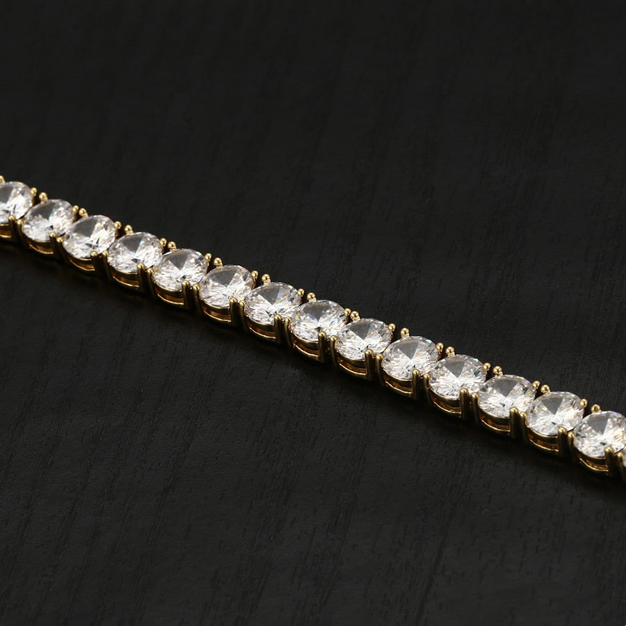 24K Gold Plated Cz Diamond Beautiful Tennis Bracelet