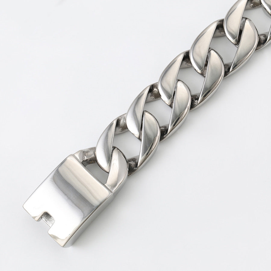 Rhodium Plated Chain Men’s Bracelet