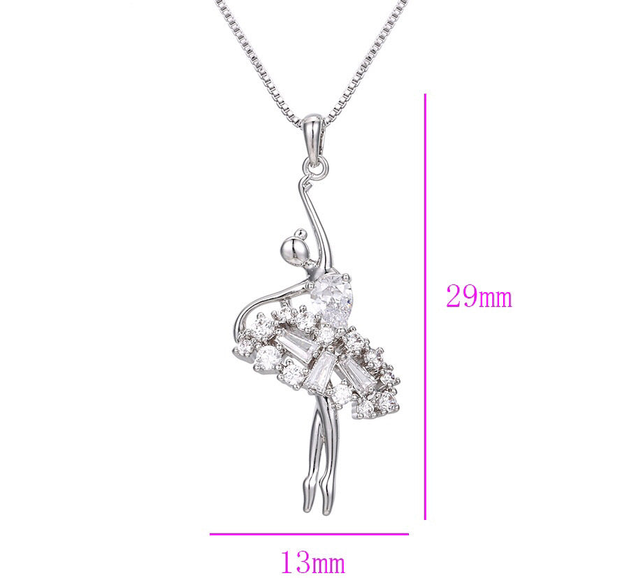 Fashion CZ Diamond Ballerina Necklace