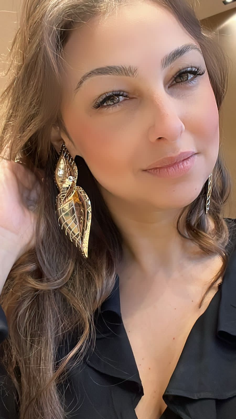 Beautiful 18K Gold Plated Leaf Earring