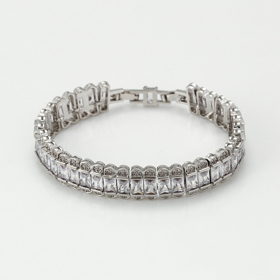Rhodium Plated CZ Diamond Bracelet