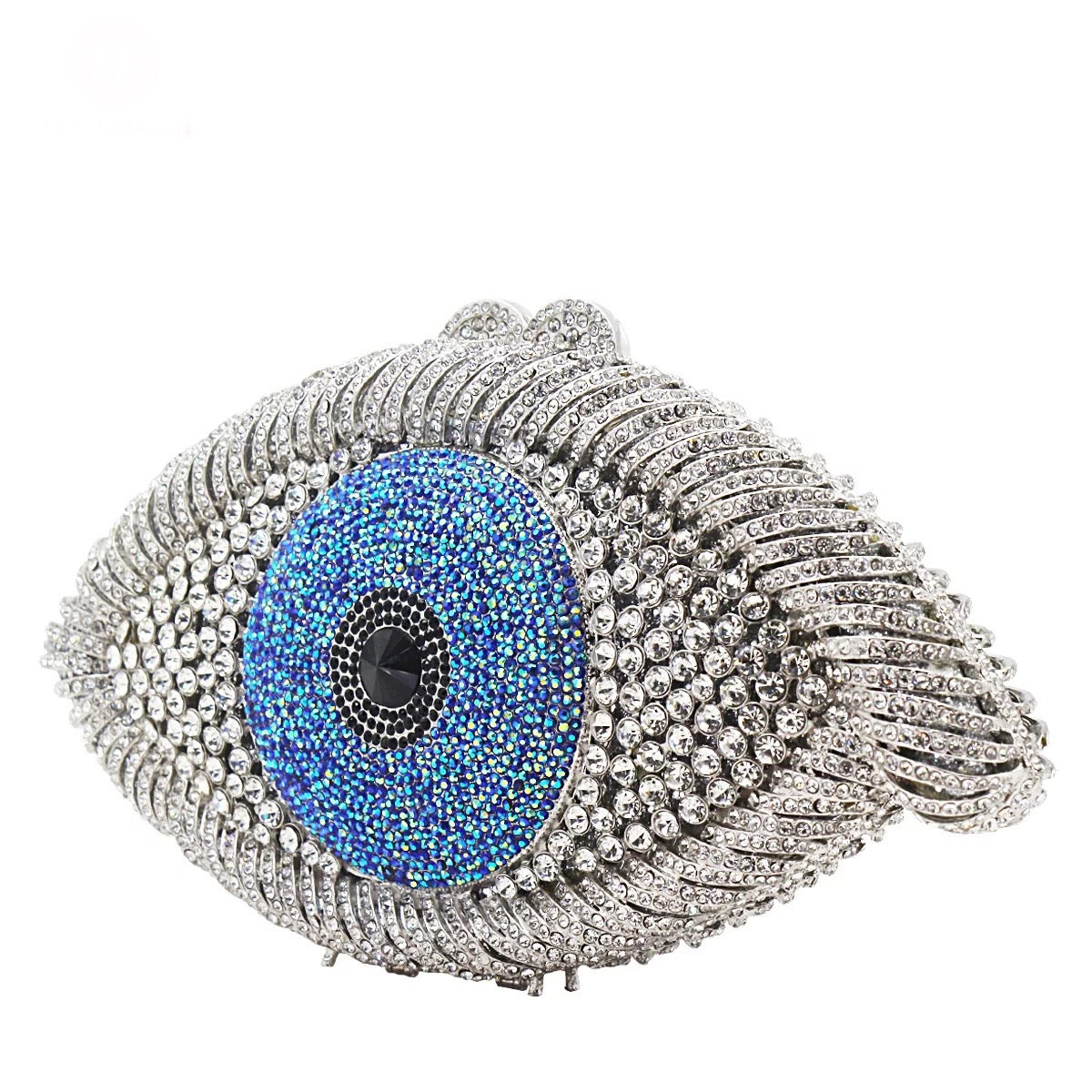 Handmade Rhinestone Eye Clutch