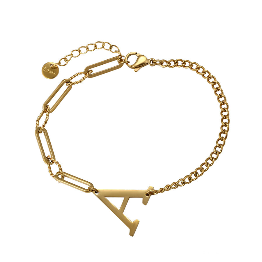 New Design 14K Gold Plated Initial A Trendy Bracelet