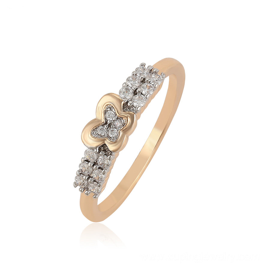 Elegant Gold Plated Cubic Zirconia Ring