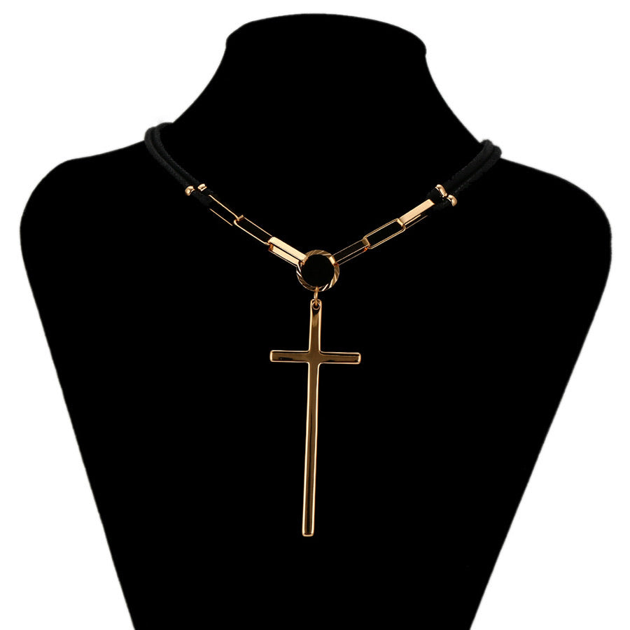 18K Gold Plated Cross Choker Necklace