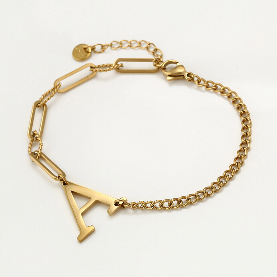 New Design 14K Gold Plated Initial A Trendy Bracelet