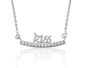 Silver Plated Kiss Letter Necklace