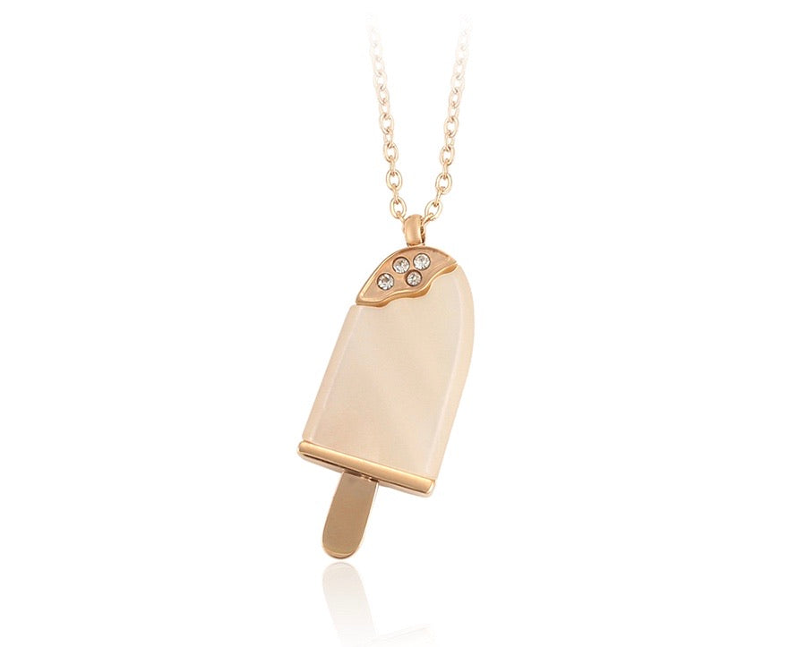 Rose Gold Cutie Diamond Ice cream Necklace