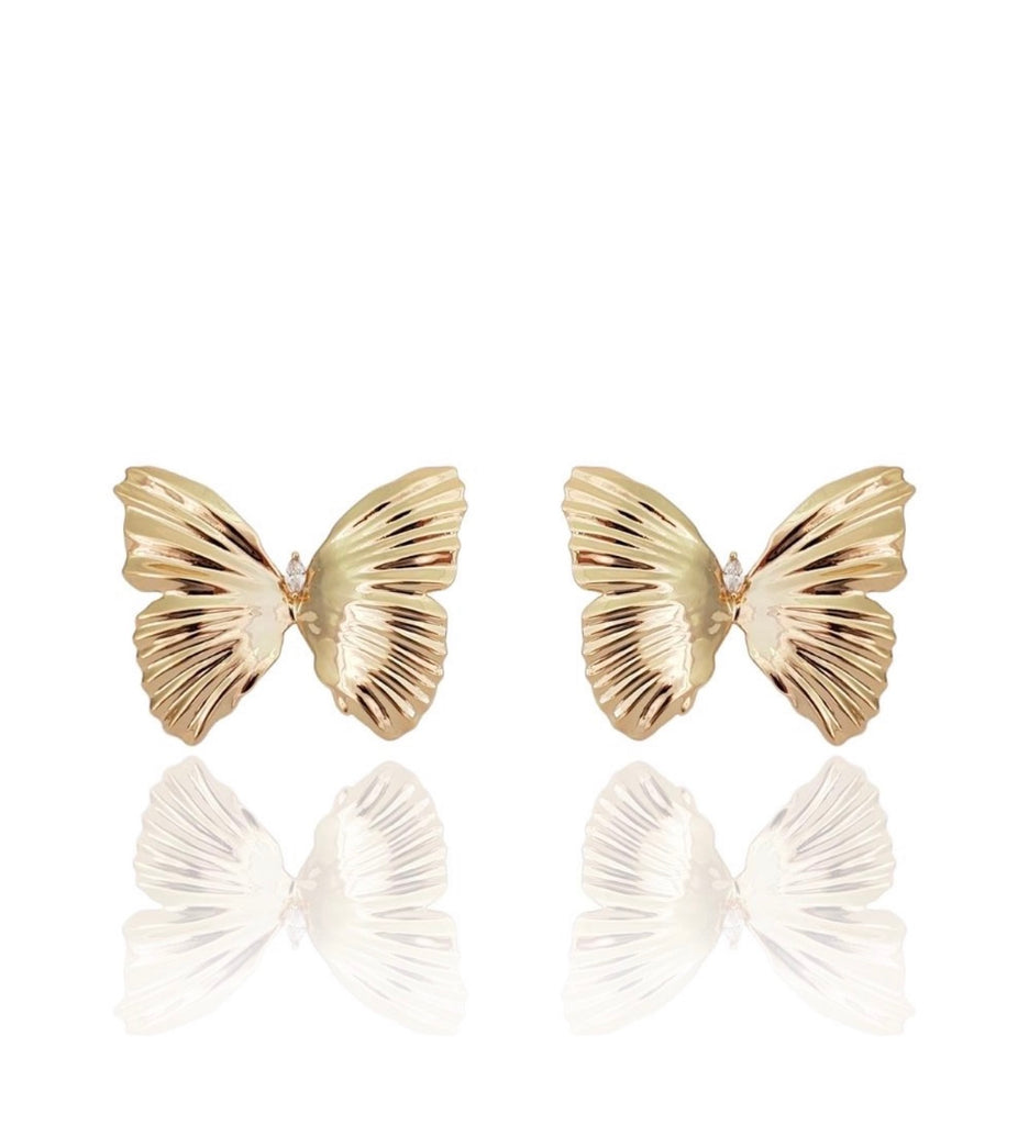 18K Gold Plated Butterfly Earring & Necklace