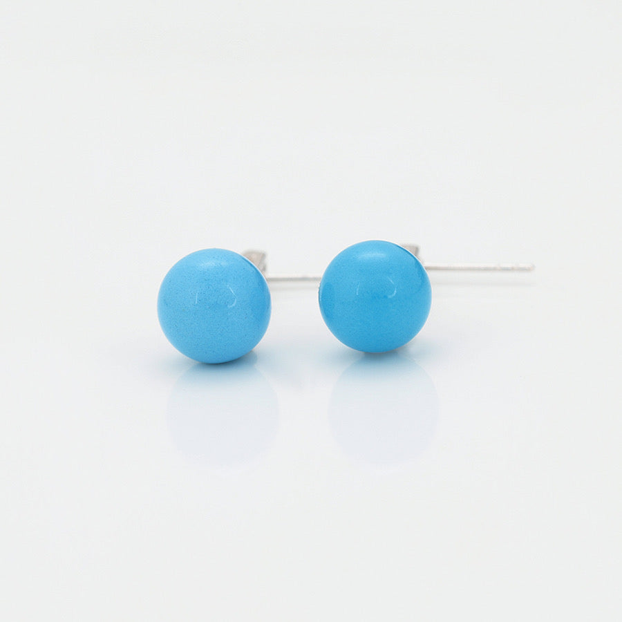 Pretty Turquoise Ball Diamond Bar Drop Earring