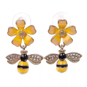 Bee & Flower Earring