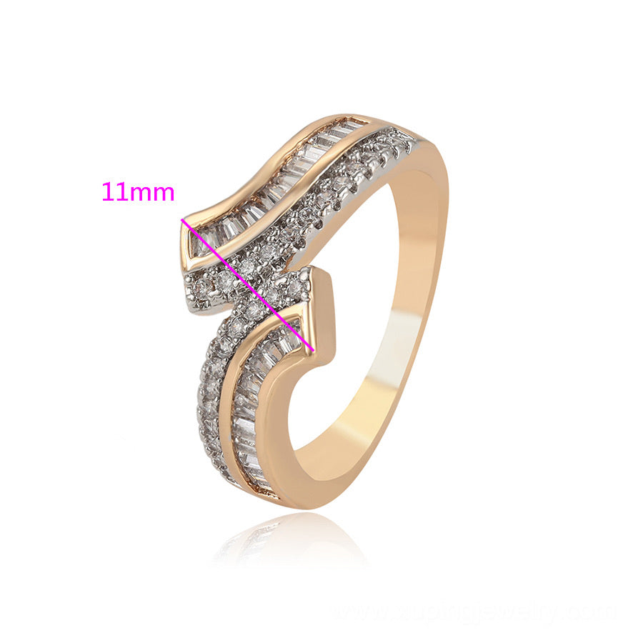 Gold Plated CZ Diamond Multicolor Ring