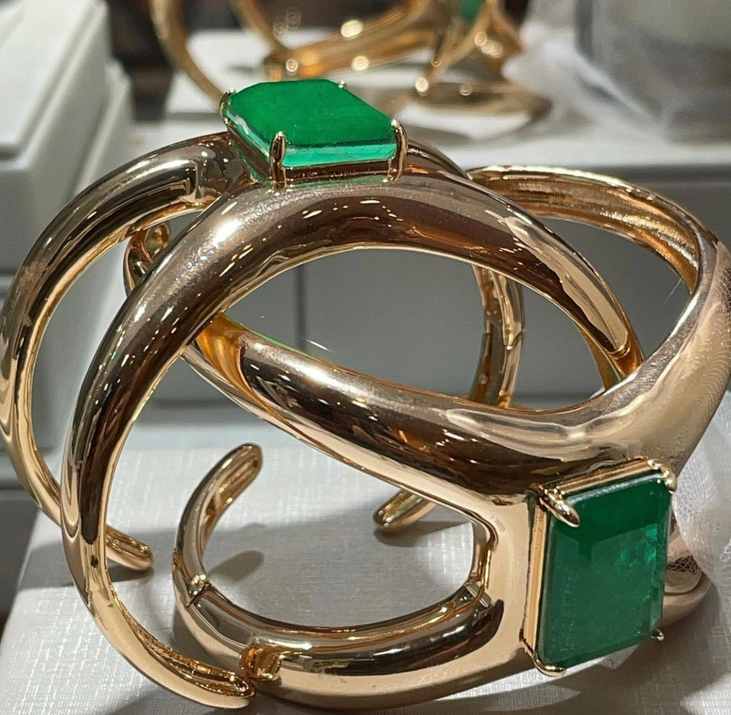 18K Gold Plated Emerald Cut Bracelet