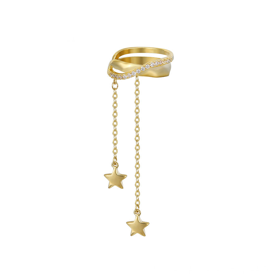 Star Chain Ear Cuff 14K Gold Plated