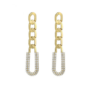 Trendy Design Diamond Chain Drop Earring
