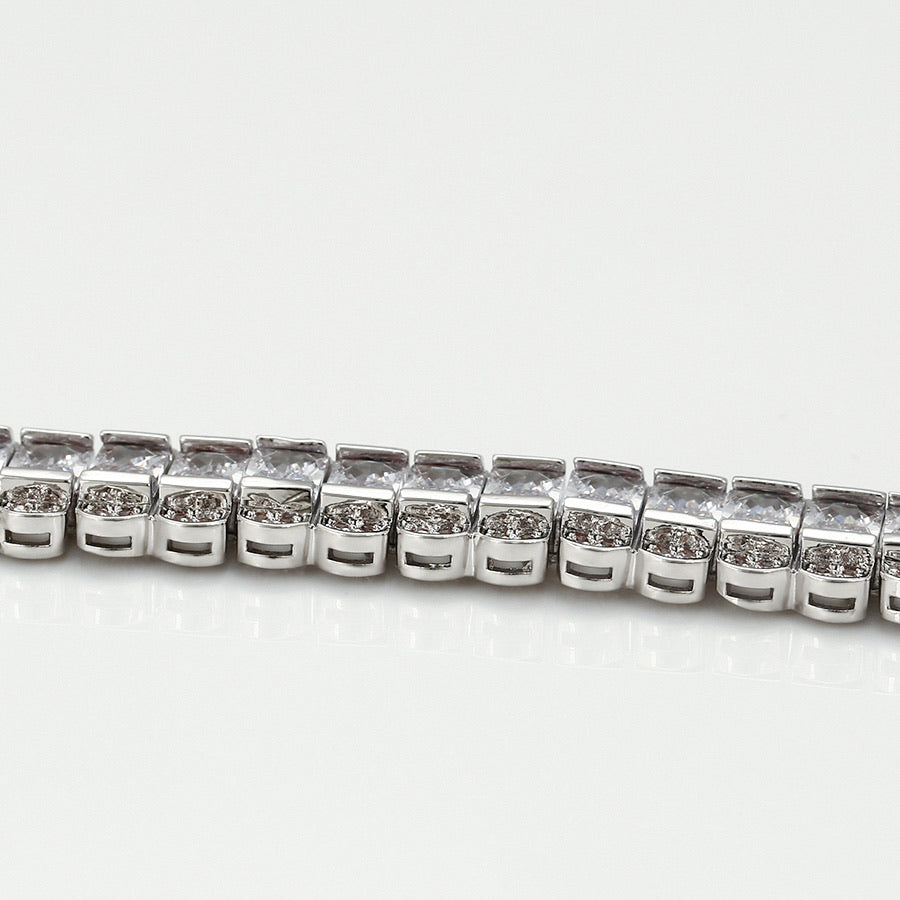 Rhodium Plated CZ Diamond Bracelet