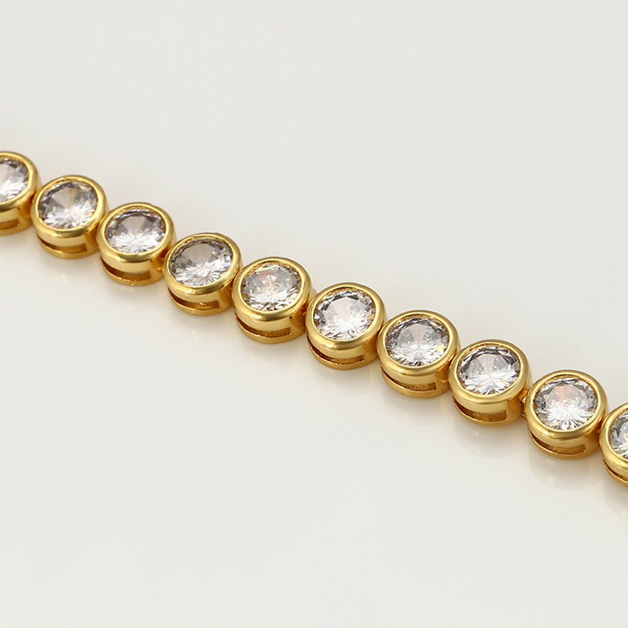 24K Gold Plated Cz Diamond Tennis Bracelet